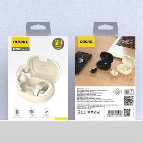 Słuchawki bezprzewodowe U20 Pro TWS Bluetooth - białe DUDAO
