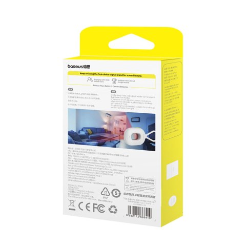 Wykrywacz ukrytych kamer z alarmem mini latarką kablem USB-A - USB-C - biały BASEUS