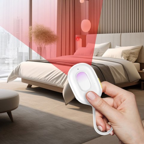 Wykrywacz ukrytych kamer z alarmem mini latarką kablem USB-A - USB-C - biały BASEUS