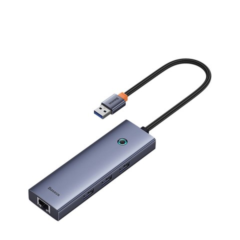 4w1 HUB adapter USB-A RJ45 - szary BASEUS
