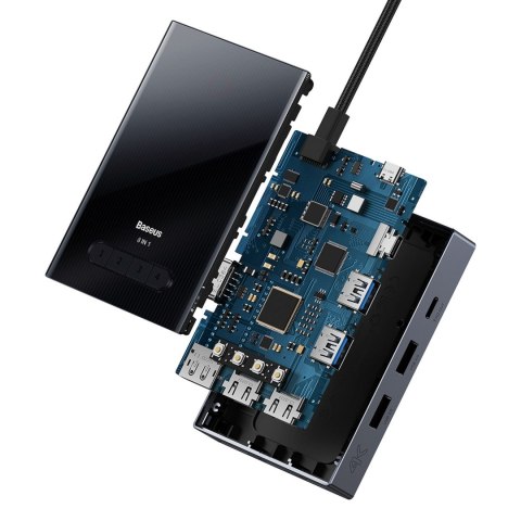 8w1 HUB adapter HDMI DisplayPort VGA USB-A USB-C - szary BASEUS