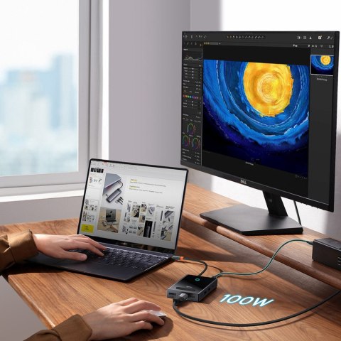 8w1 HUB adapter HDMI DisplayPort VGA USB-A USB-C - szary BASEUS