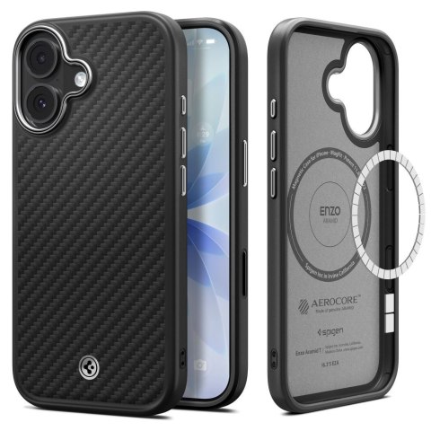Etui pokrowiec case na iPhone 17 MagSafe - czarno-srebrne SPIGEN