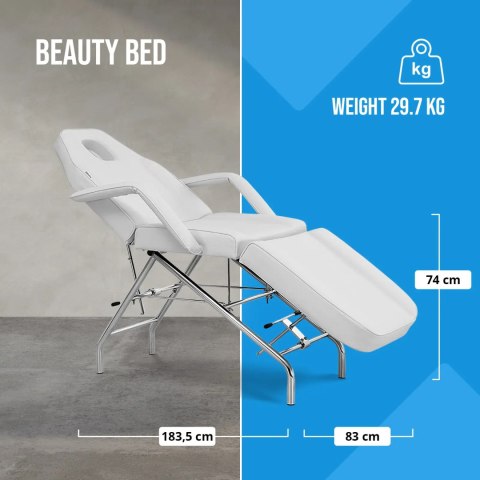 Fotel kosmetyczny do masażu tatuażu SPA MATERA - biały Physa