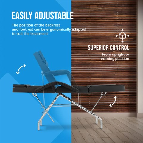 Fotel kosmetyczny do masażu tatuażu SPA MATERA - czarny Physa