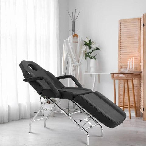 Fotel kosmetyczny do masażu tatuażu SPA MATERA - czarny Physa
