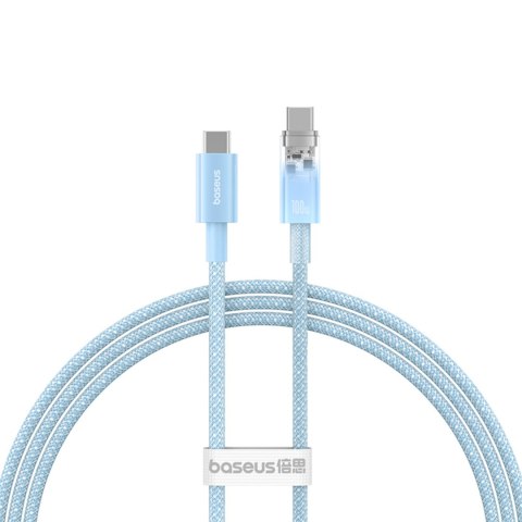 Kabel przewód Explorer z czujnikiem temperatury USB-C 100W 1m - niebieski BASEUS