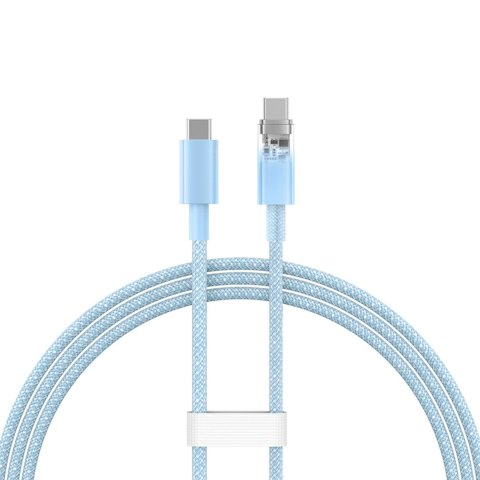 Kabel przewód Explorer z czujnikiem temperatury USB-C 100W 1m - niebieski BASEUS