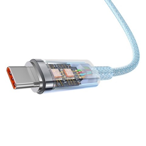 Kabel przewód Explorer z czujnikiem temperatury USB-C 100W 1m - niebieski BASEUS