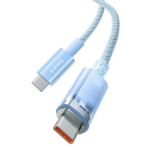 Kabel przewód Explorer z czujnikiem temperatury USB-C 100W 2m - niebieski BASEUS