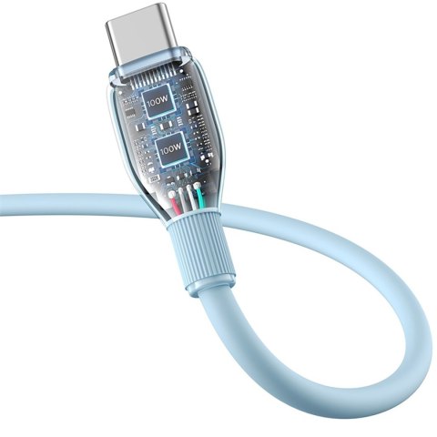 Kabel przewód Pudding USB-A USB-C 100W 2m - niebieski BASEUS