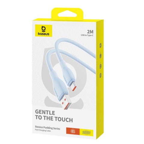 Kabel przewód Pudding USB-A USB-C 100W 2m - niebieski BASEUS