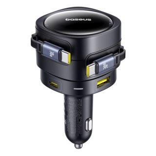 Ładowarka samochodowa ze zwijanymi kablami USB-C USB-A 90W BASEUS