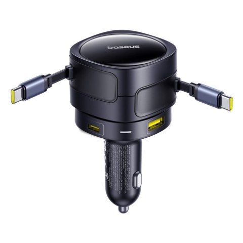 Ładowarka samochodowa ze zwijanymi kablami USB-C USB-A 90W BASEUS