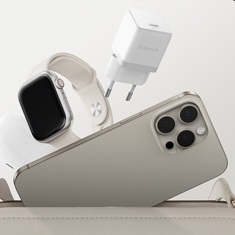 Ładowarka sieciowa Palm 1C 20W z kablem USB-C 60W 1m - biała BASEUS