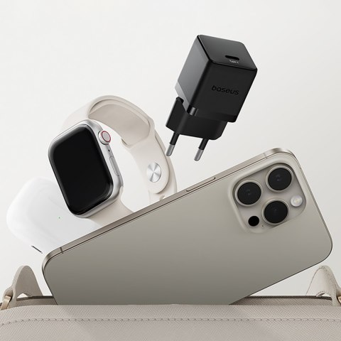 Ładowarka sieciowa Palm 1C 20W z kablem USB-C 60W 1m - czarna BASEUS