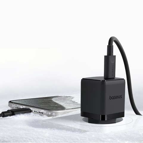 Ładowarka sieciowa Palm 1C 20W z kablem USB-C 60W 1m - czarna BASEUS