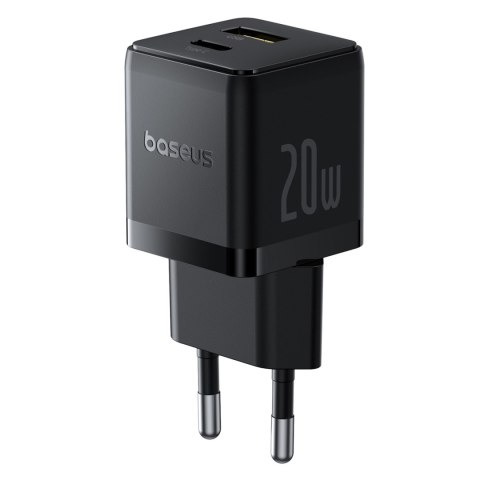 Ładowarka sieciowa Palm 20W USB-C USB-A - czarna BASEUS