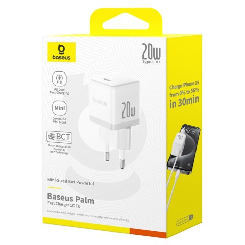 Ładowarka sieciowa Palm 20W USB-C - biała BASEUS