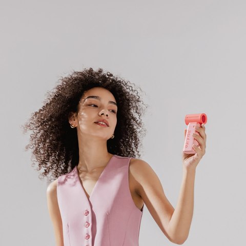 Mini dmuchawa wiatrak wentylator przenośny USB-C 5000mAh - różowy Jisulife