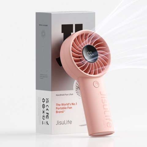 Mini wentylator wiatraczek ręczny USB-C 3600mAh - różowy Jisulife
