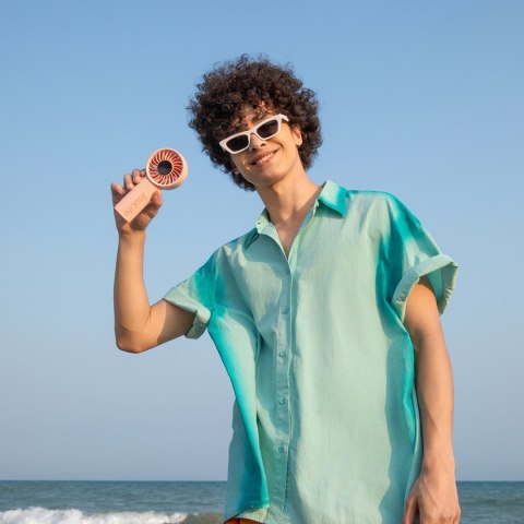 Mini wentylator wiatraczek ręczny USB-C 3600mAh - różowy Jisulife