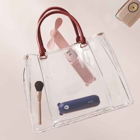 Mini wentylator wiatrak przenośny z funkcją powerbanka latarką USB-A USB-C 2000mAh - niebieski Jisulife