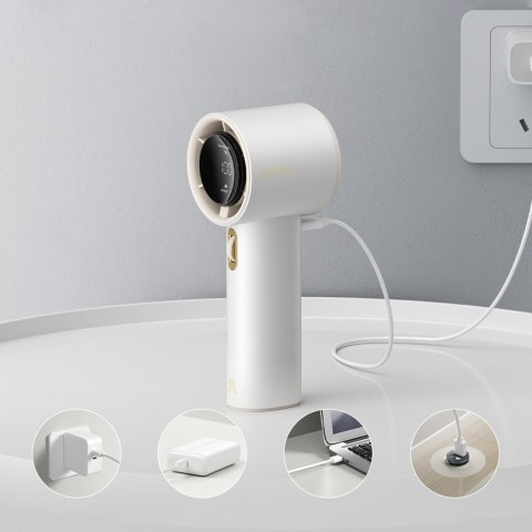 Mini wiatrak wentylator dmuchawa przenośna - 3600mAh - biały Jisulife