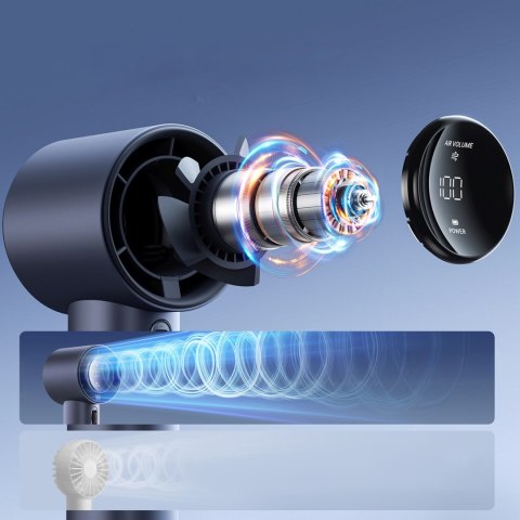 Mini wiatrak wentylator dmuchawa przenośna - 3600mAh - niebieski Jisulife