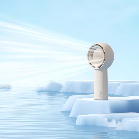 Mini wiatrak wentylator przenośny USB-C 4000mAh - beżowy Jisulife