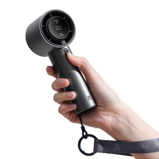 Mini wiatrak wentylator przenośny metalowy USB-C 5000mAh - ciemnoszary Jisulife