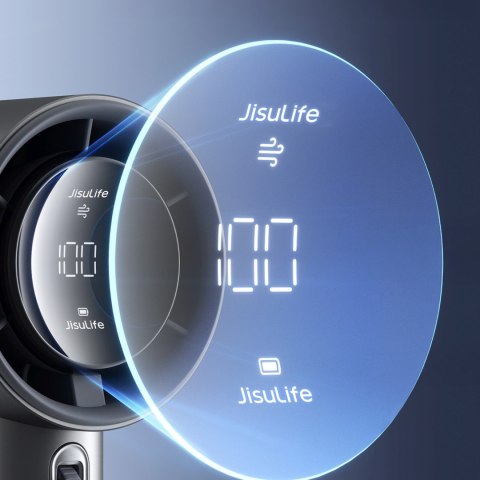 Mini wiatrak wentylator przenośny metalowy USB-C 5000mAh - ciemnoszary Jisulife