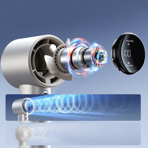 Mini wiatrak wentylator przenośny metalowy USB-C 5000mAh - jasnobrązowy Jisulife