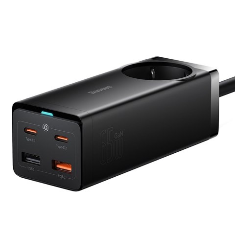 Stacja ładująca przedłużacz GaN3 USB-C USB-A gniazdo EU z kablem USB-C 100W 1m BASEUS