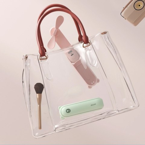 Wiatrak przenośny mini wentylator powerbank latarka USB-A USB-C 4500mAh - zielony Jisulife