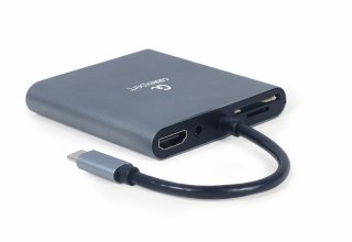 Adapter USB-C Hub HDMI USB-C PD VGA USB 3.0 Audio Card Gembird