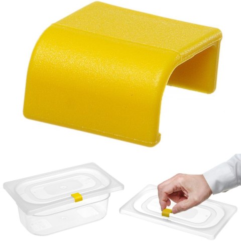 Klipsy do pojemników do żywności HACCP 12 szt. - żółte Hendi