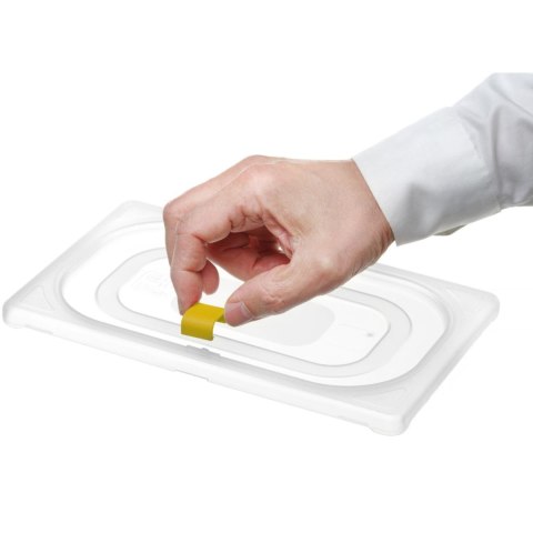 Klipsy do pojemników do żywności HACCP 12 szt. - żółte Hendi
