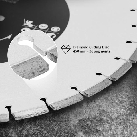 Tarcza diamentowa do betonu ceramiki płytek śr. 450 mm otwór 25.4 mm MSW