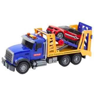 Zestaw Ciężarówka Laweta Transporter Samochód Światła Dźwięki LEAN Toys