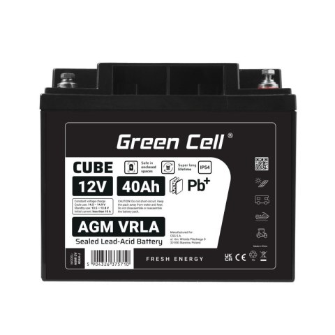 Akumulator AGM VRLA 12V 40Ah IP54 Green Cell