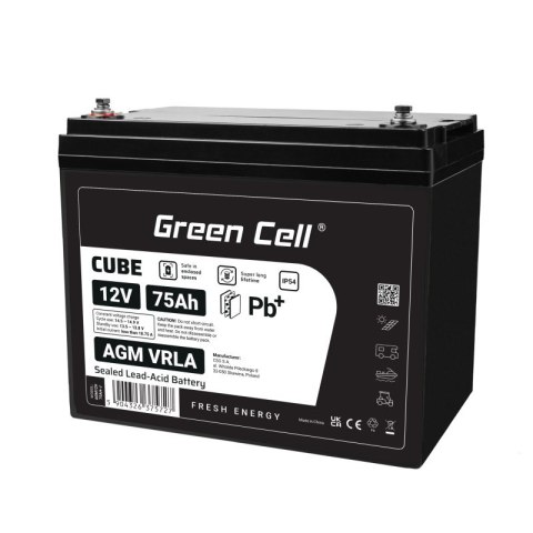 Akumulator AGM VRLA 12V 75Ah IP54 Green Cell