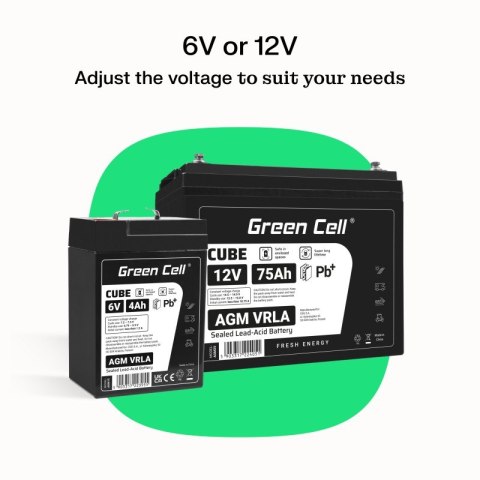 Akumulator AGM VRLA 6V 4,5Ah IP54 Green Cell
