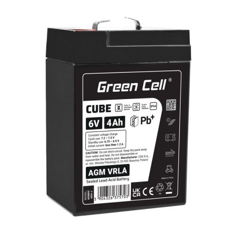 Akumulator AGM VRLA 6V 4Ah IP54 Green Cell