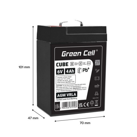 Akumulator AGM VRLA 6V 4Ah IP54 Green Cell