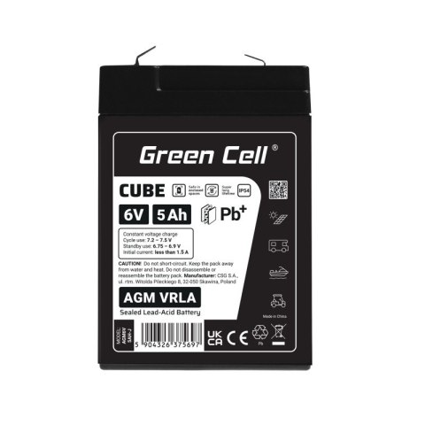 Akumulator AGM VRLA 6V 5Ah IP54 Green Cell