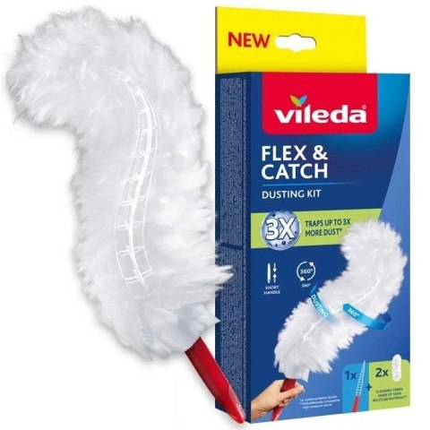 Miotełka do kurzu z krótką rączką + 2 wkłady Flex & Catch Vileda