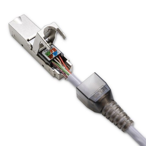 Wtyk RJ45 beznarzędziowy STP | CAT6 | JACK PIN | T568B | T568A Qoltec