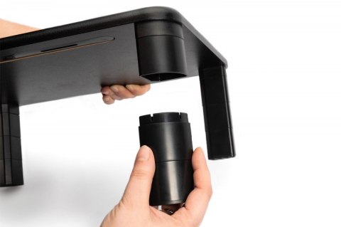 Podstawka pod monitor regulowana z drewnianym blatem do 10kg Czarna Digitus