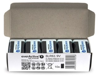 Bateria alkaliczna R9/6LR61 9V PRO ALKALINE, Opakowanie 10 szt. EverActive